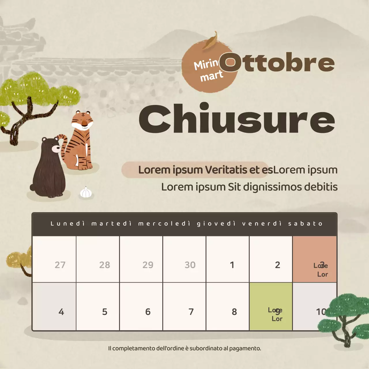 Simpatica illustrazione marrone di chiusure