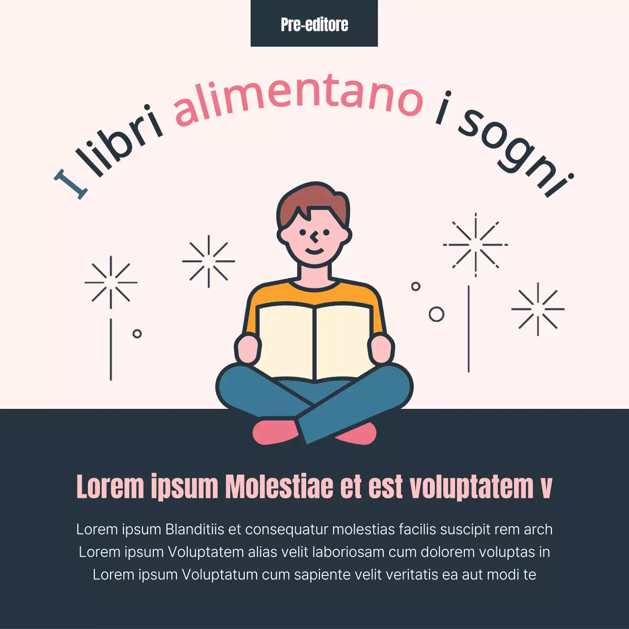 Illustrazione pastello rosa-blu editore Reclutamento di sostenitori Pubblicità