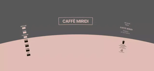 Logotipo in stile pulito in rosa e grigio scuro per un caffè