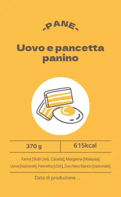 Etichetta sandwich illustrata gialla