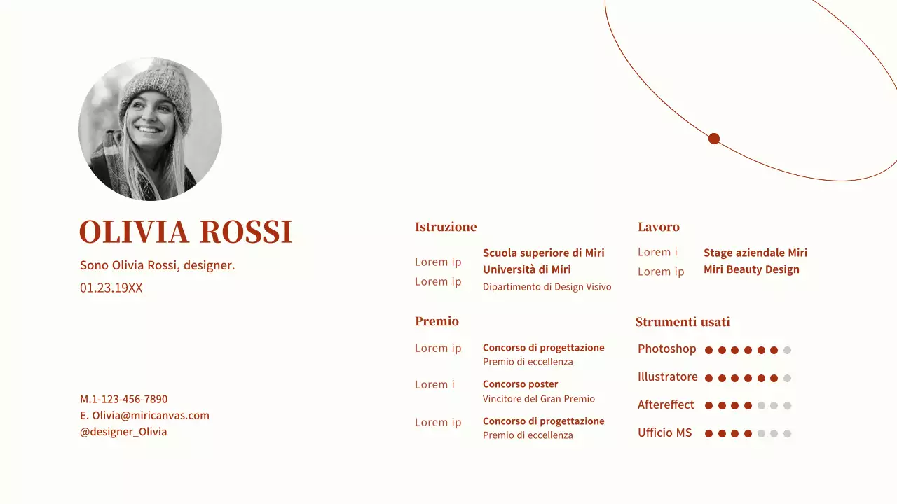 Portafoglio di design a punta circolare di colore rosso