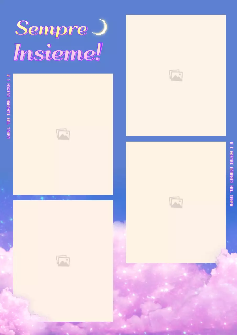 Nuvole sognanti viola Concetto di layout fotografico