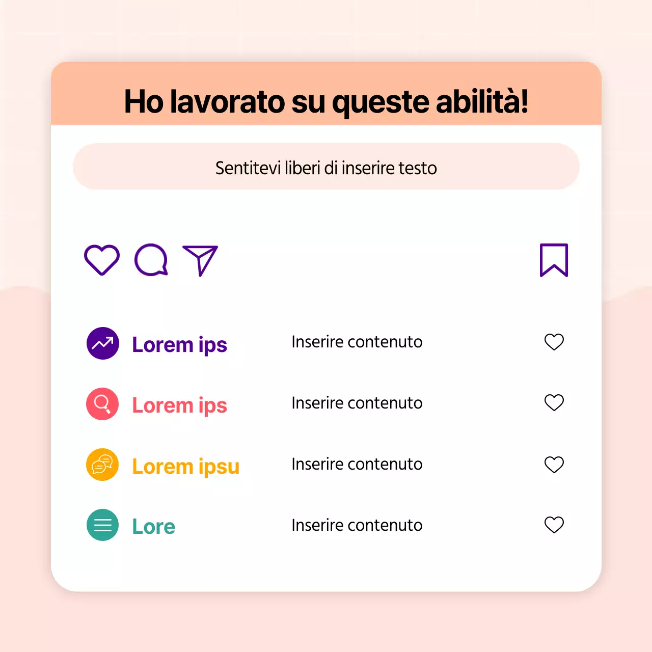 Biografia del profilo dei social media in arancione e rosa, in stile kitsch