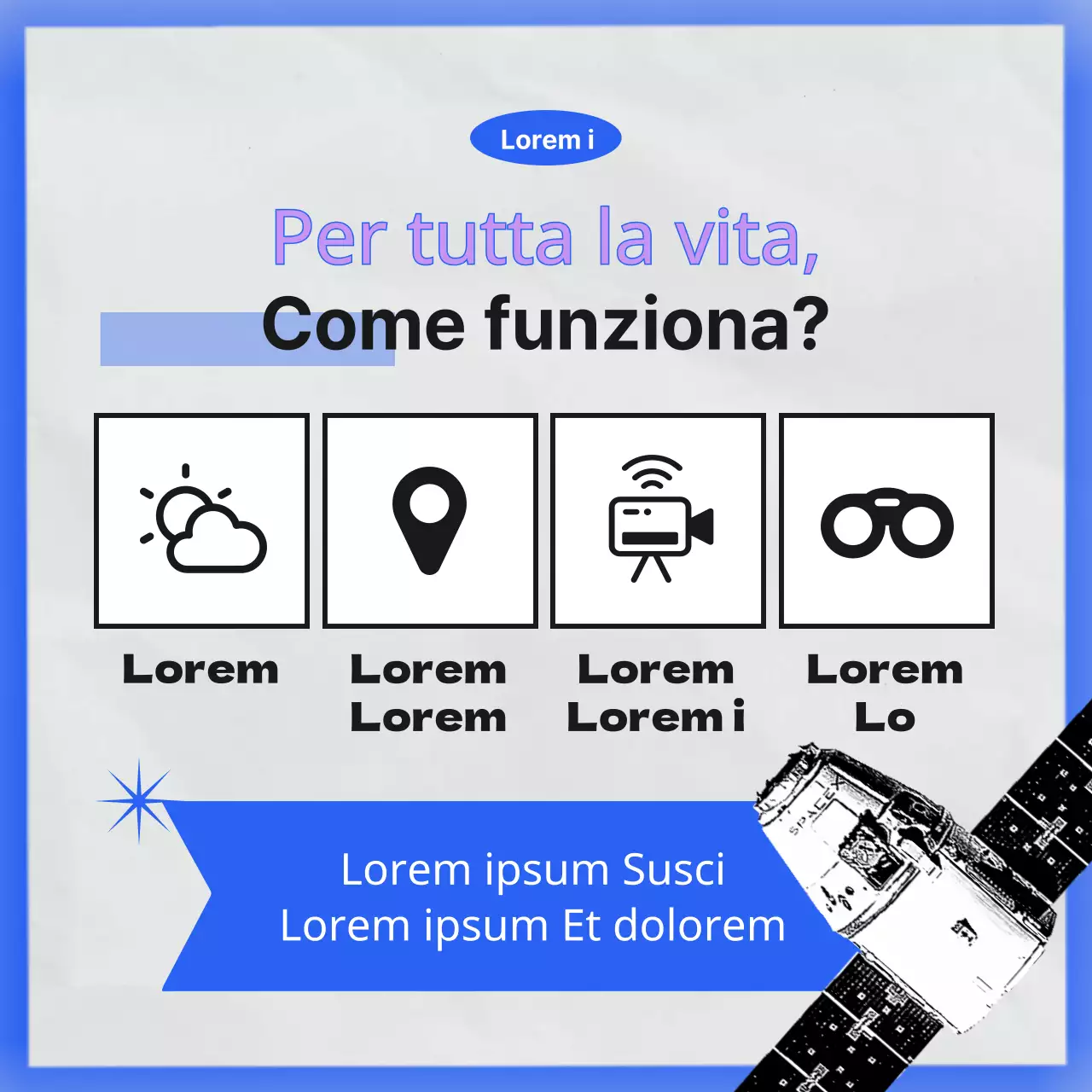 Vi presentiamo il museo spaziale minimalista nero e blu