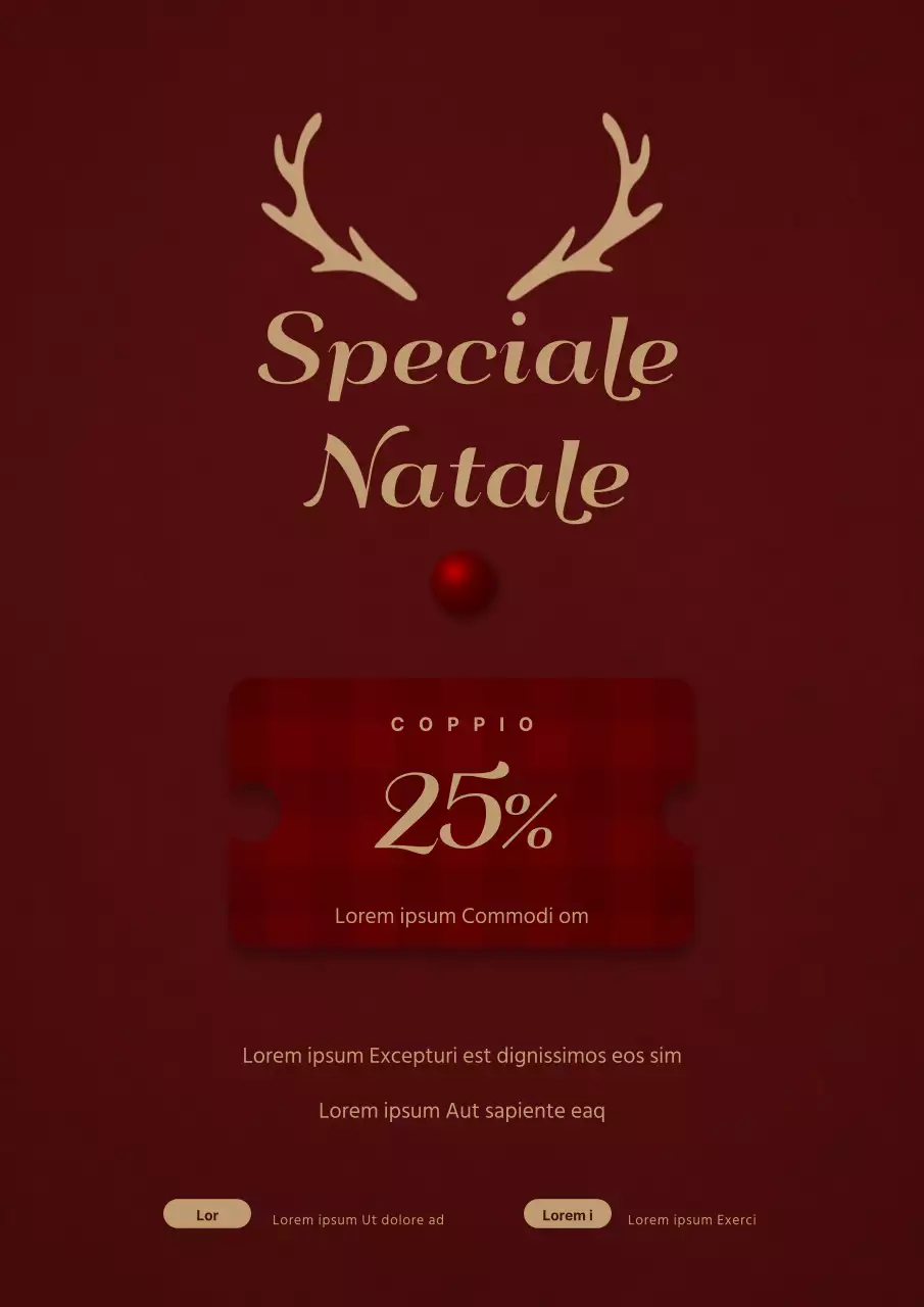 Semplice e di classe con un'illustrazione di Rudolph color vino per promuovere un evento natalizio speciale