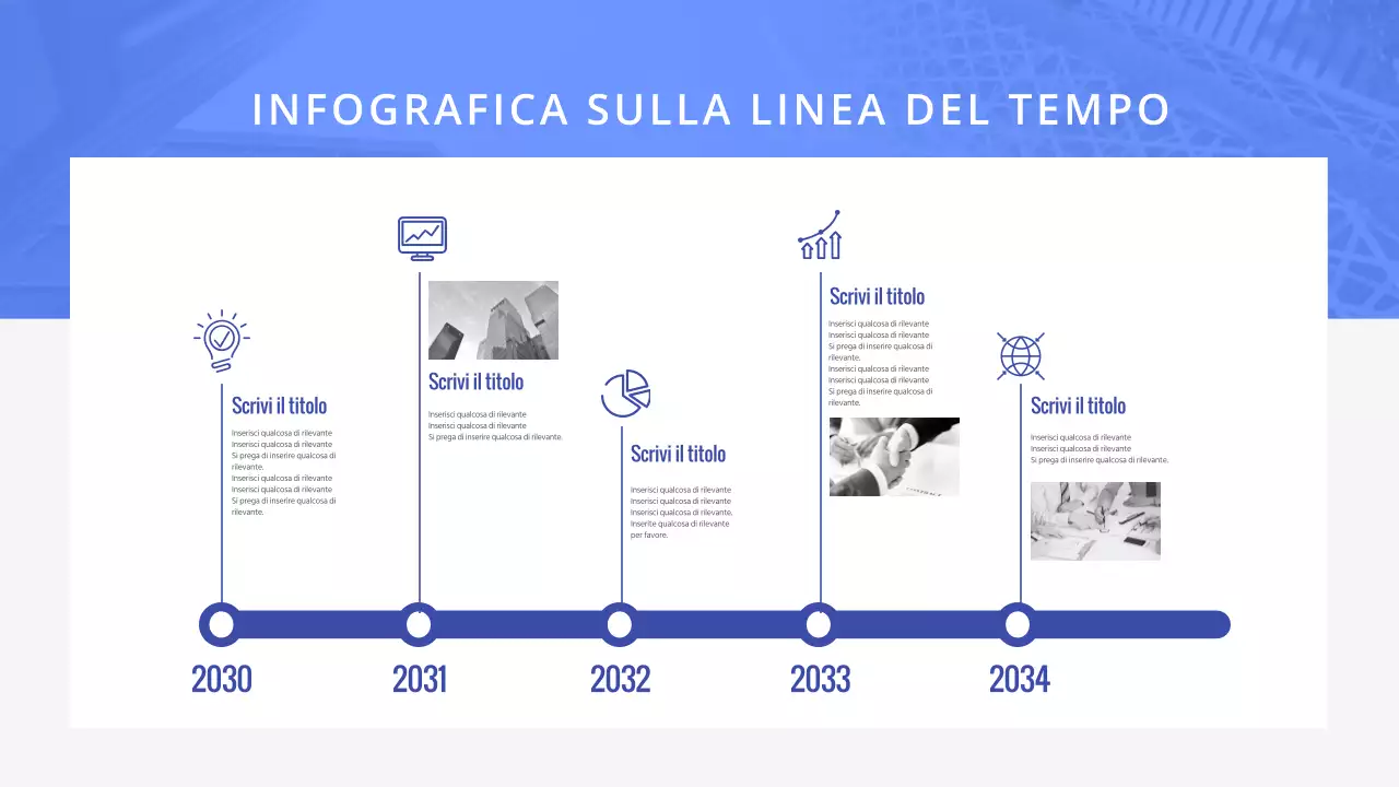 Bluetone Timeline Infografica Storia dell'azienda Business