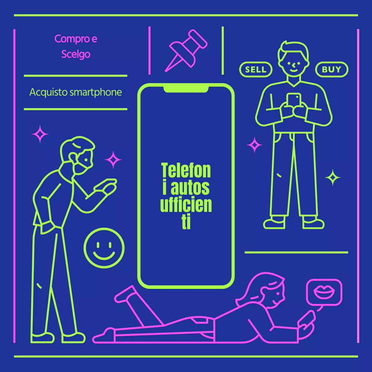 A proposito dei telefoni cellulari autosufficienti blu navy e chartreuse