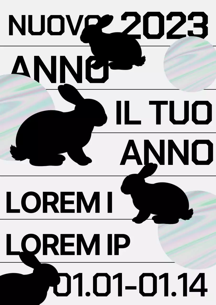 Annuncio di invito a Capodanno in nero e blu