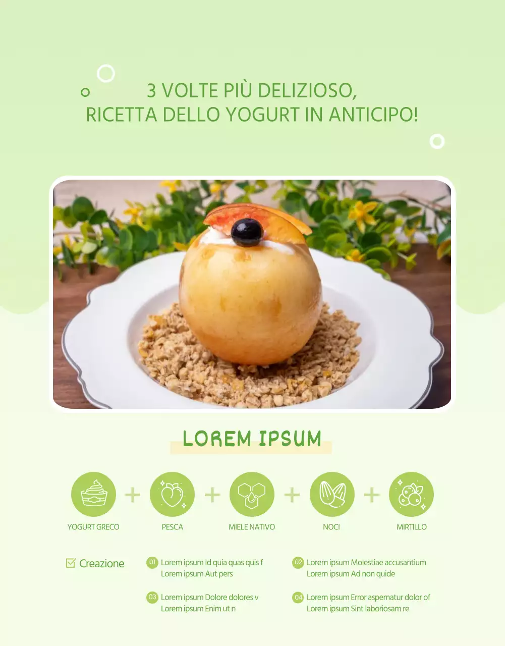 Semplice yogurt greco verde chiaro pagina di dettaglio