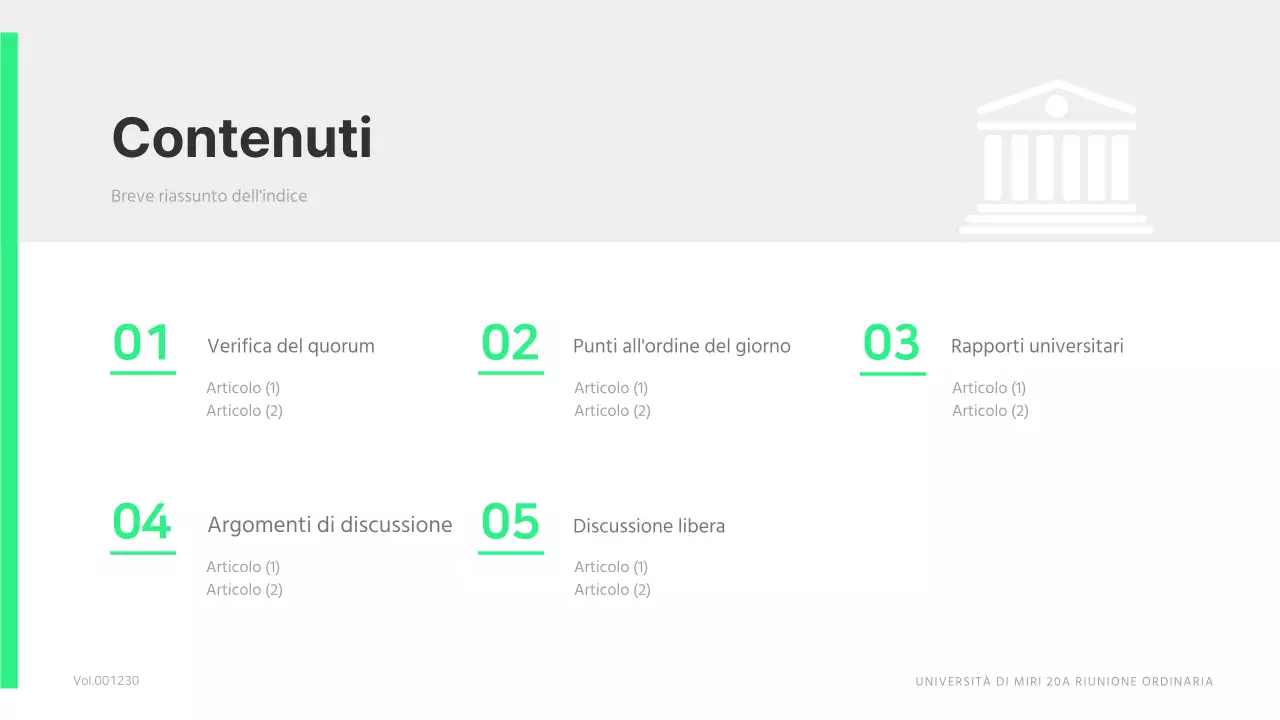 Una semplice riunione del consiglio studentesco in verde lime