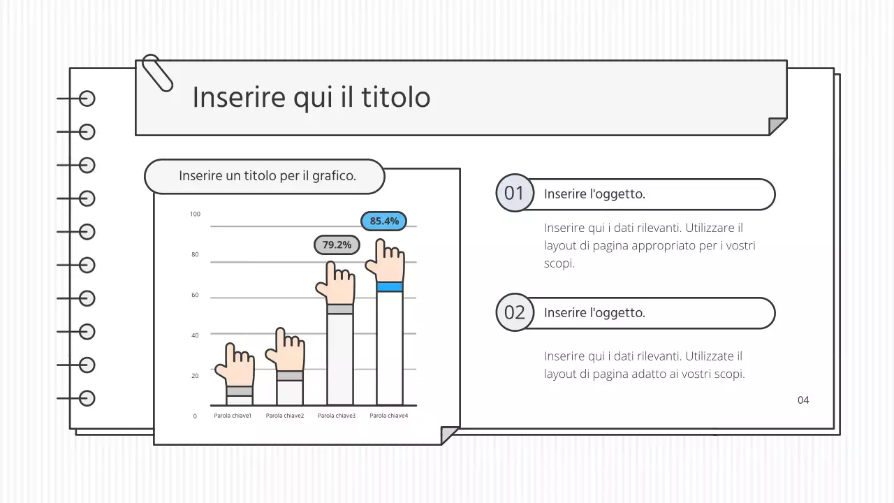 Kit di presentazione educativa concettuale e pulita in bianco e colori accesi