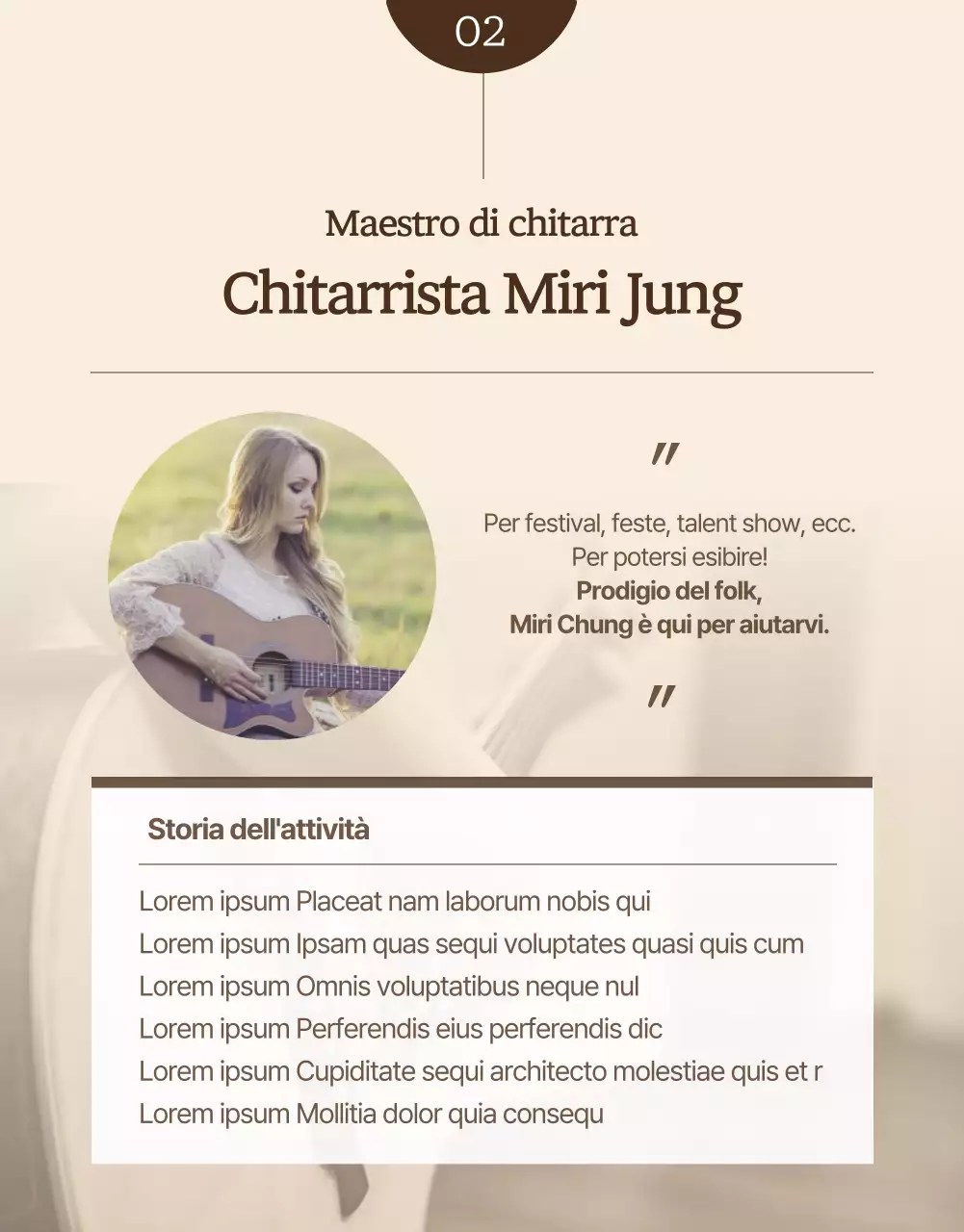 Imparare a suonare lezioni di chitarra intere, morbide ed emozionali