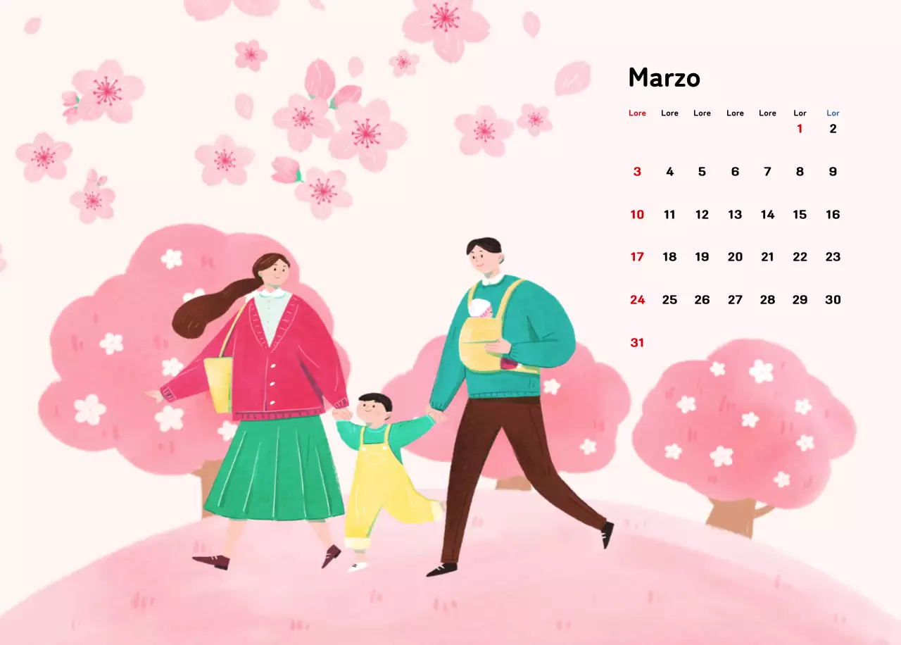 Un calendario di Capodanno caldo e illustrato