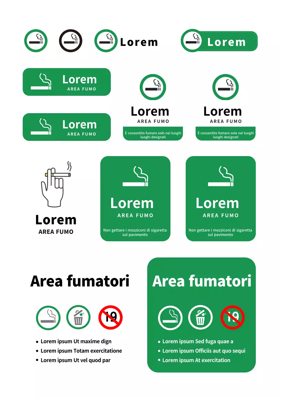 Adesivo bianco a mano libera Area fumatori semplice