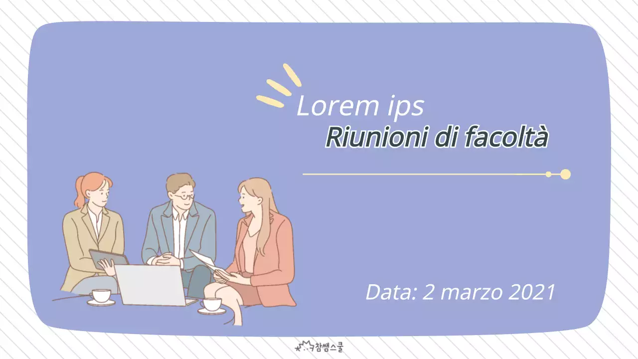 Riunione di facoltà viola e ordinata