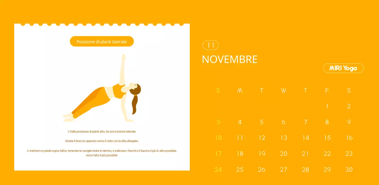 Calendari arancioni da regalare per promuovere il vostro studio di yoga