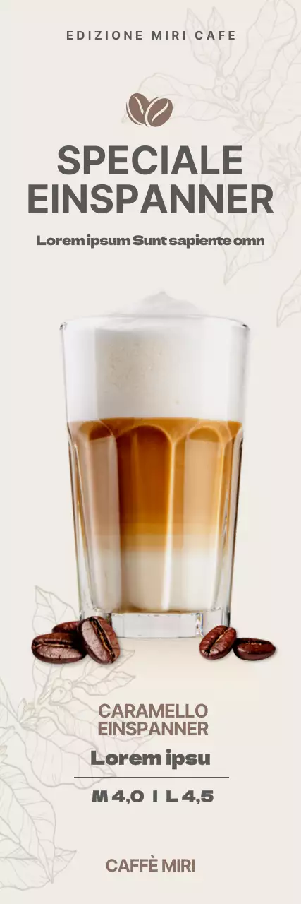 Brown cafe coffee einschaffener menu banner