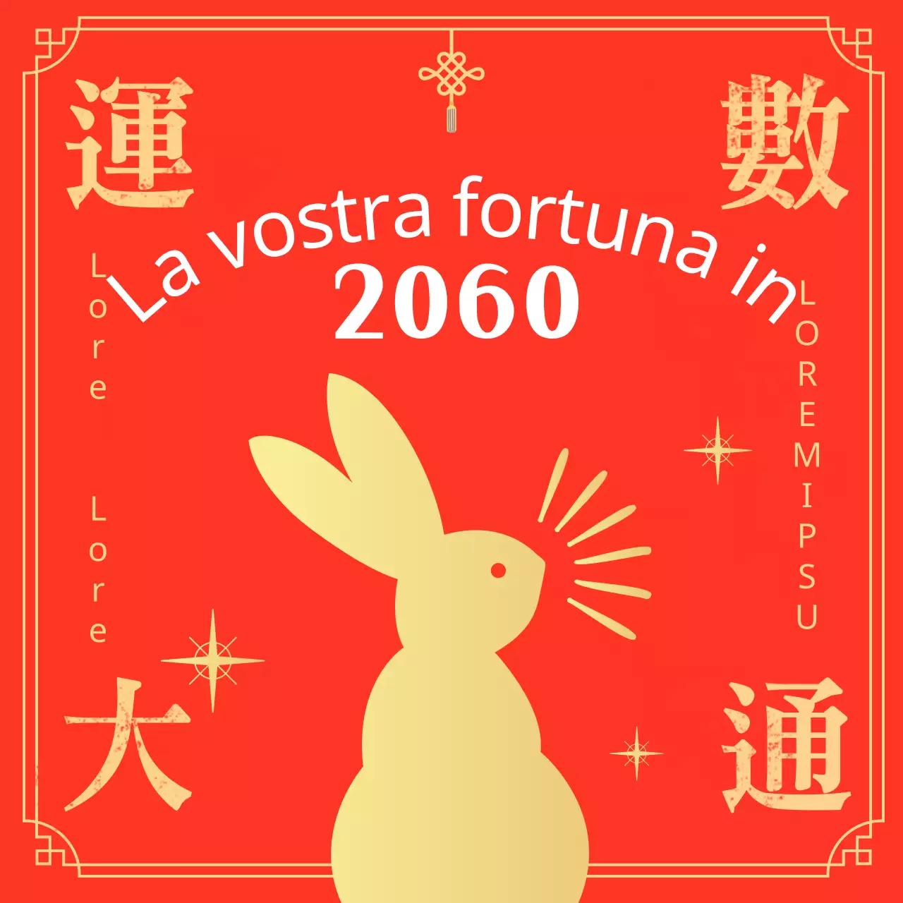 Grafica di cartomanzia per il nuovo anno con un semplice sentimento in rosso