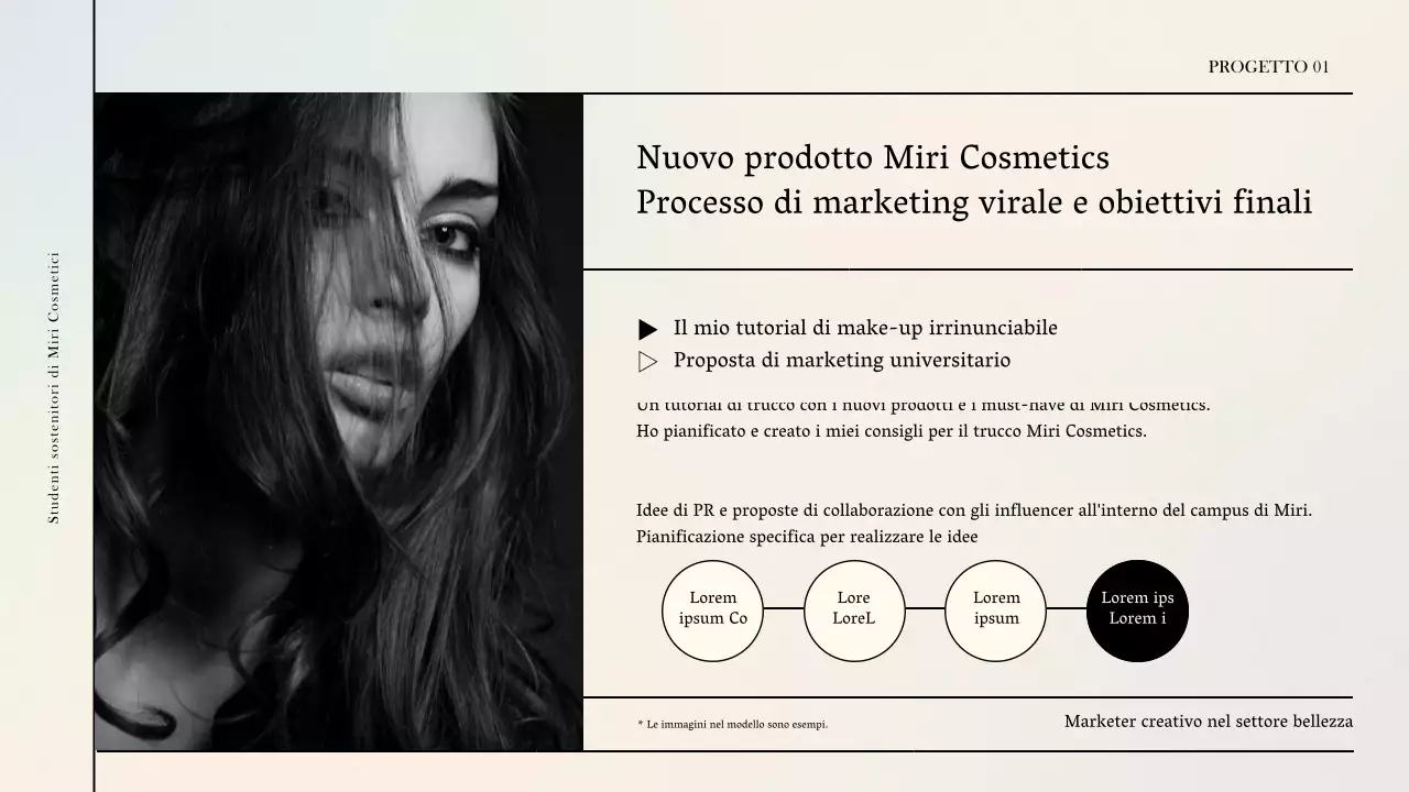 Una lussuosa cartella di marketing di bellezza in viola e blu