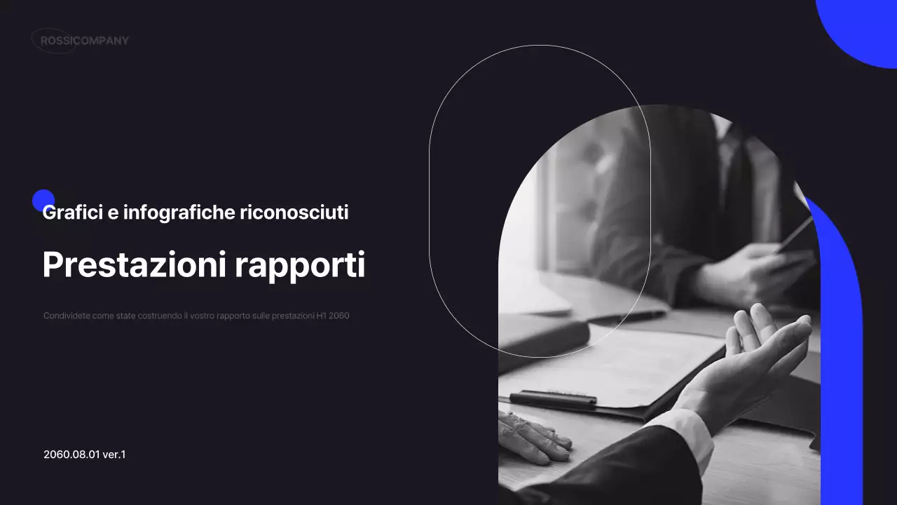 Semplice infografica aziendale in nero e blu