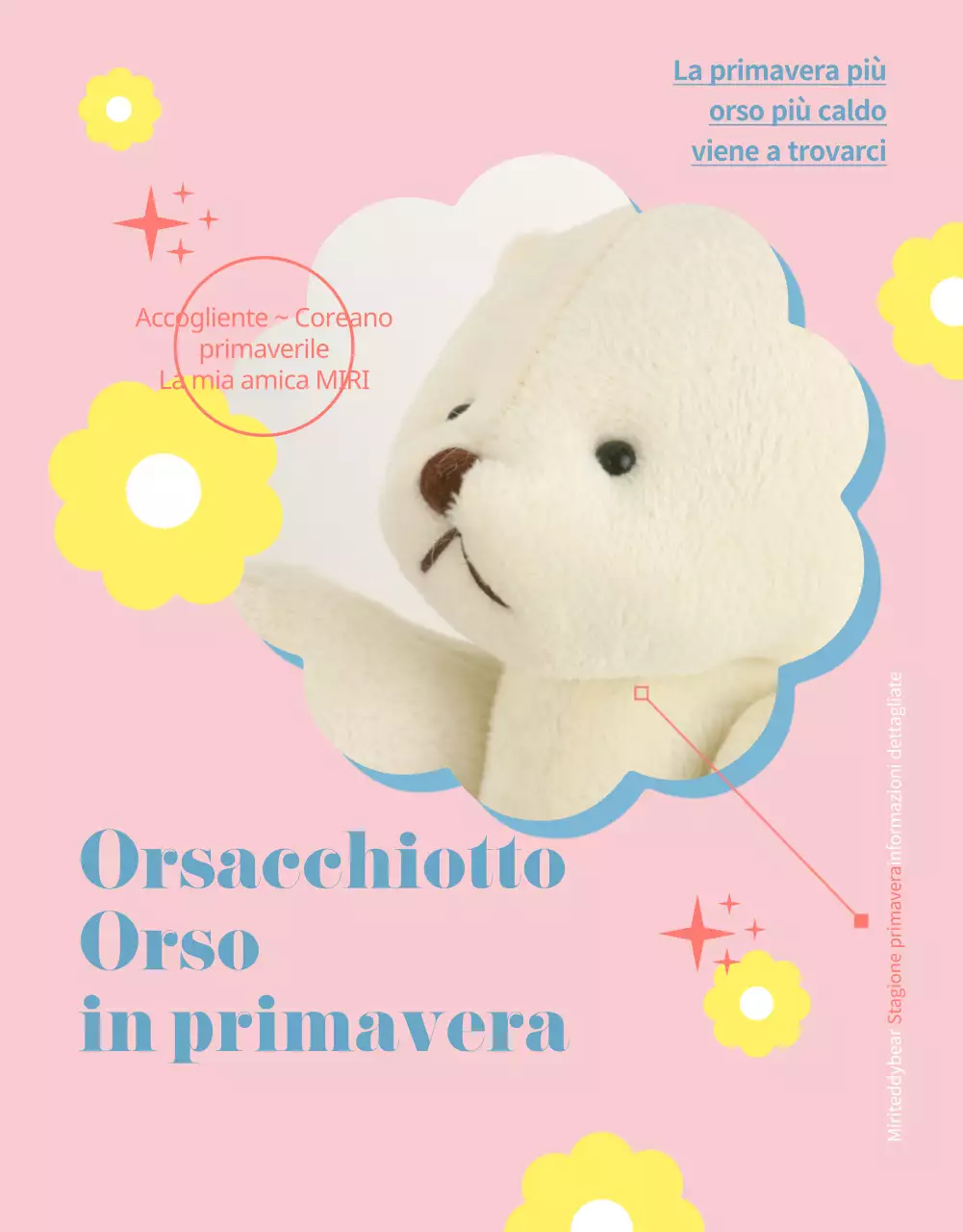 Una proposta di finanziamento per una bambola di peluche rosa e azzurra