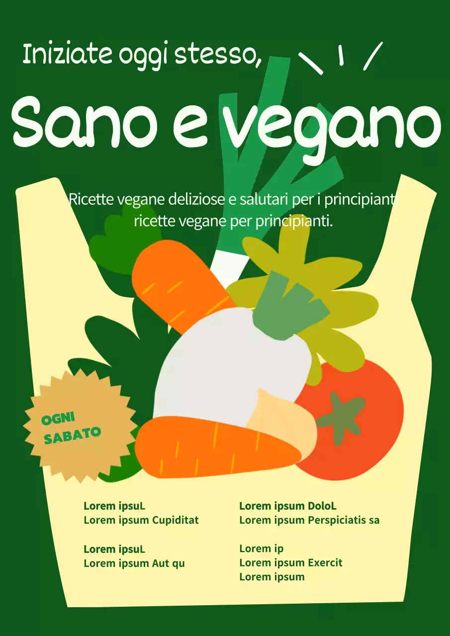 Promuovere il veganismo evidenziando le opzioni salutari nei carrelli della spesa gialli.