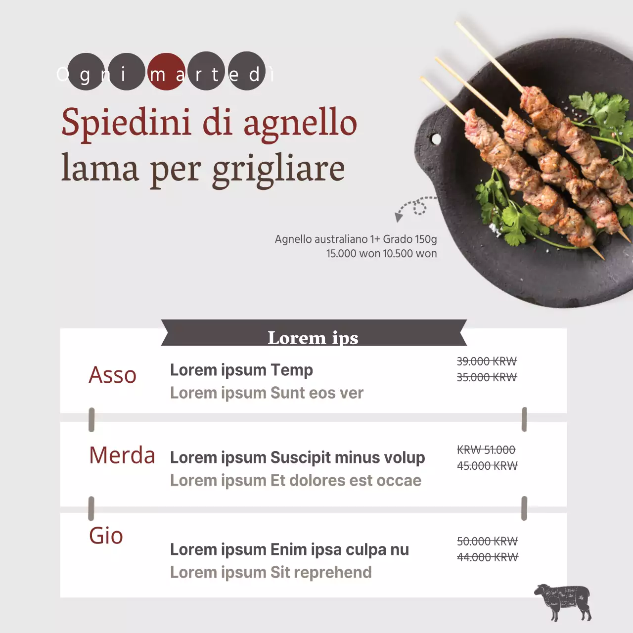 Giornata dello spiedino di agnello