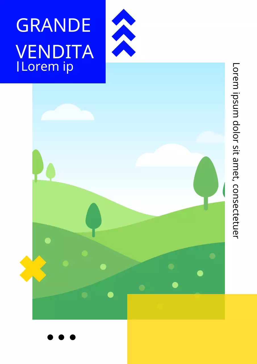 Diversi layout con foto blu e gialle