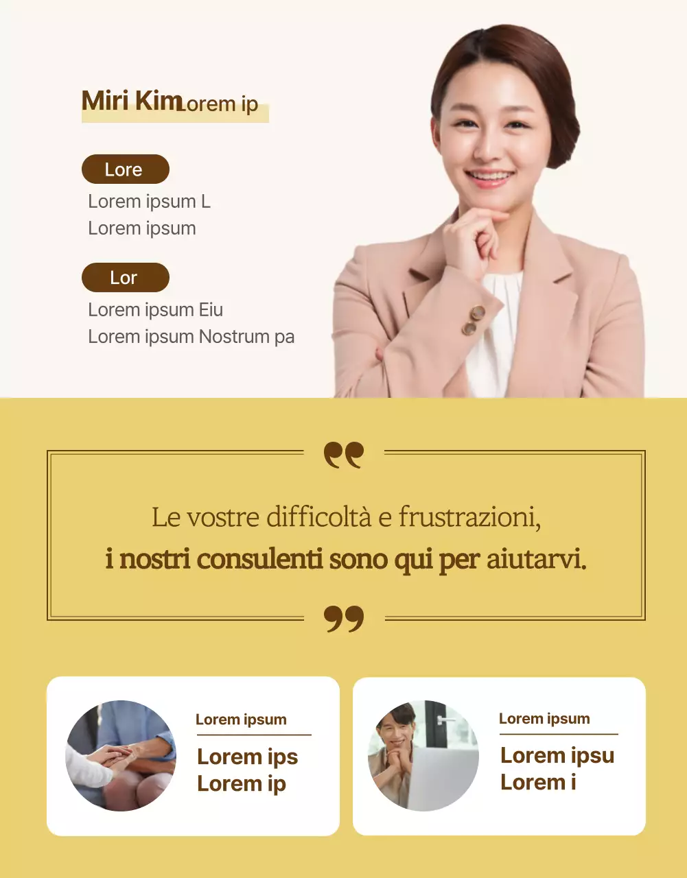 Pagina dettagliata della consulenza psicologica a tinte tenui