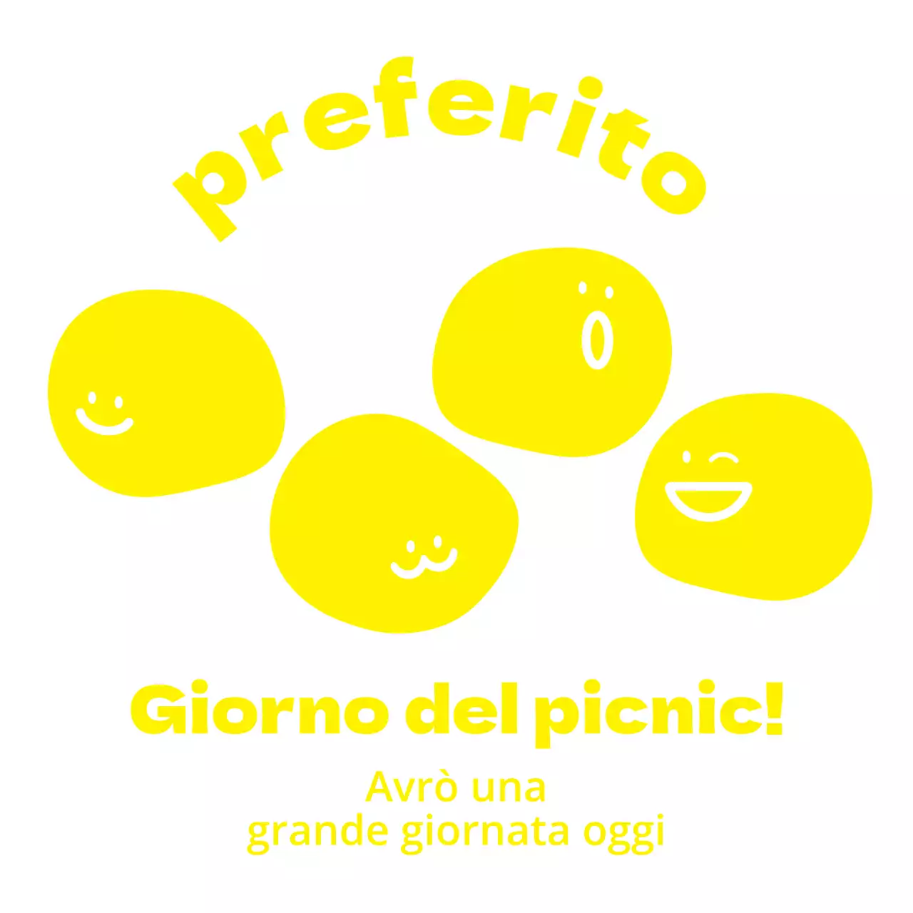Simpatica maglietta gialla da picnic per bambini in età prescolare