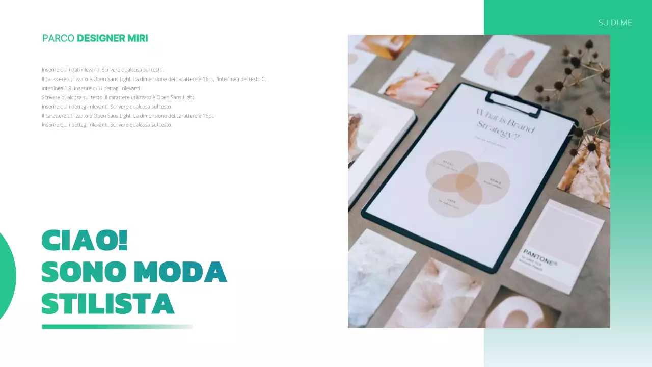 Un semplice portfolio di design in verde