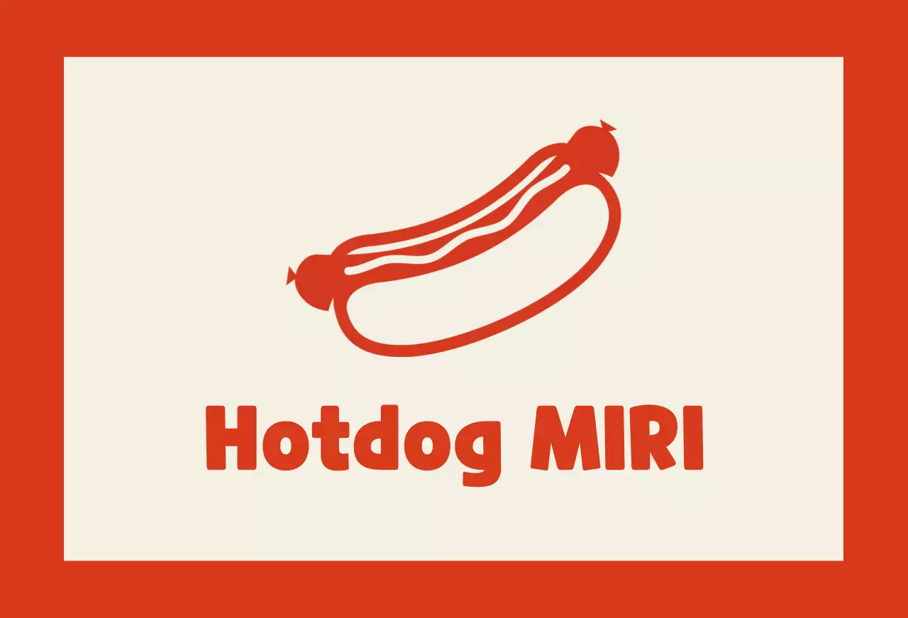 Venditore di hot dog su sfondo avorio con contorno rosso