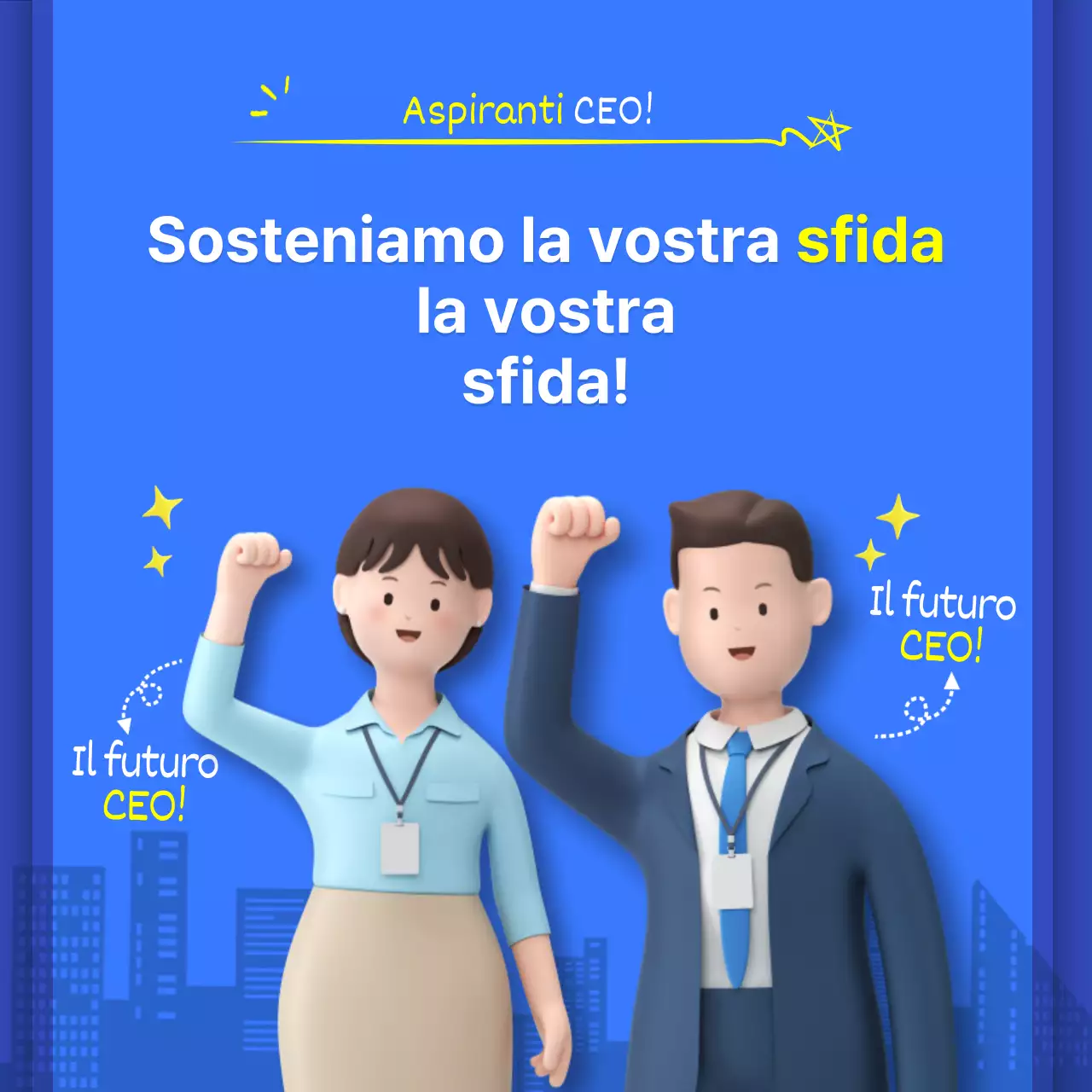 Biglietto d'auguri per startup in 3D solido blu e marinaNews