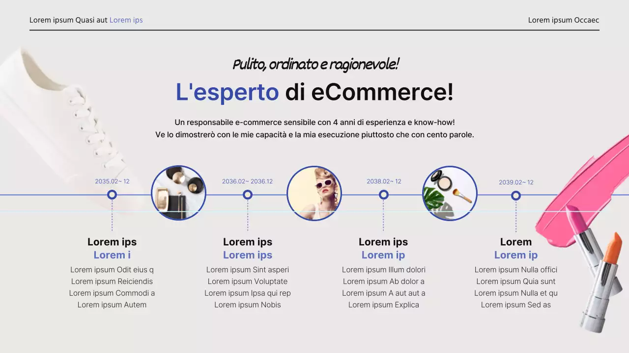 Curriculum portfolio semplice e professionale in azzurro e giallo chiaro