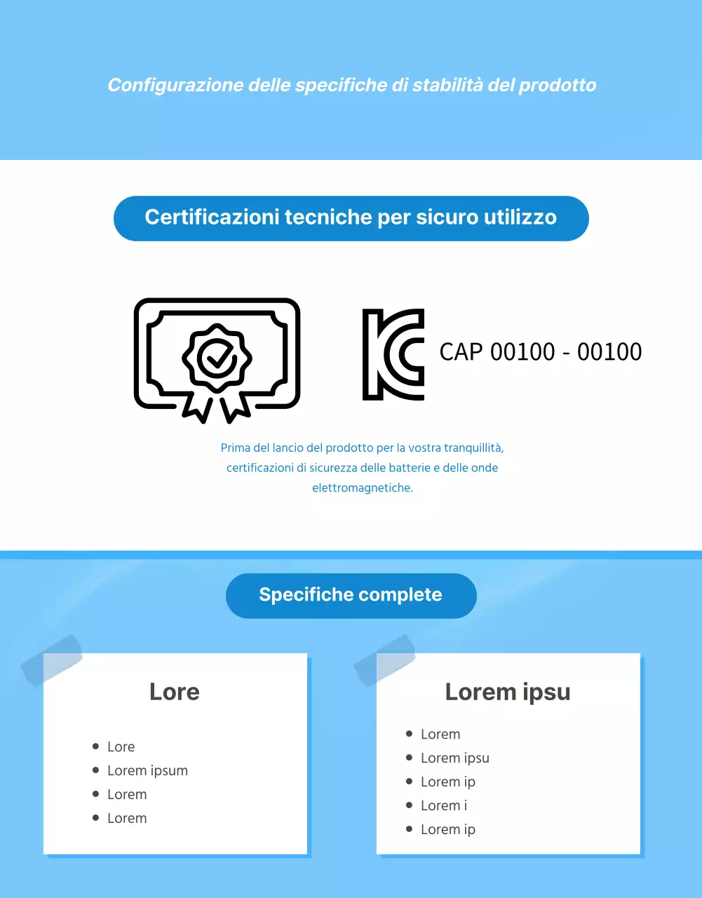 Ventaglio semplice con sfondo azzurro spiegato