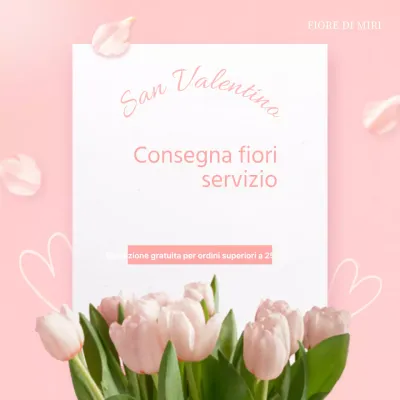 Servizio di consegna del bouquet di San Valentino con fiori rosa chiaro