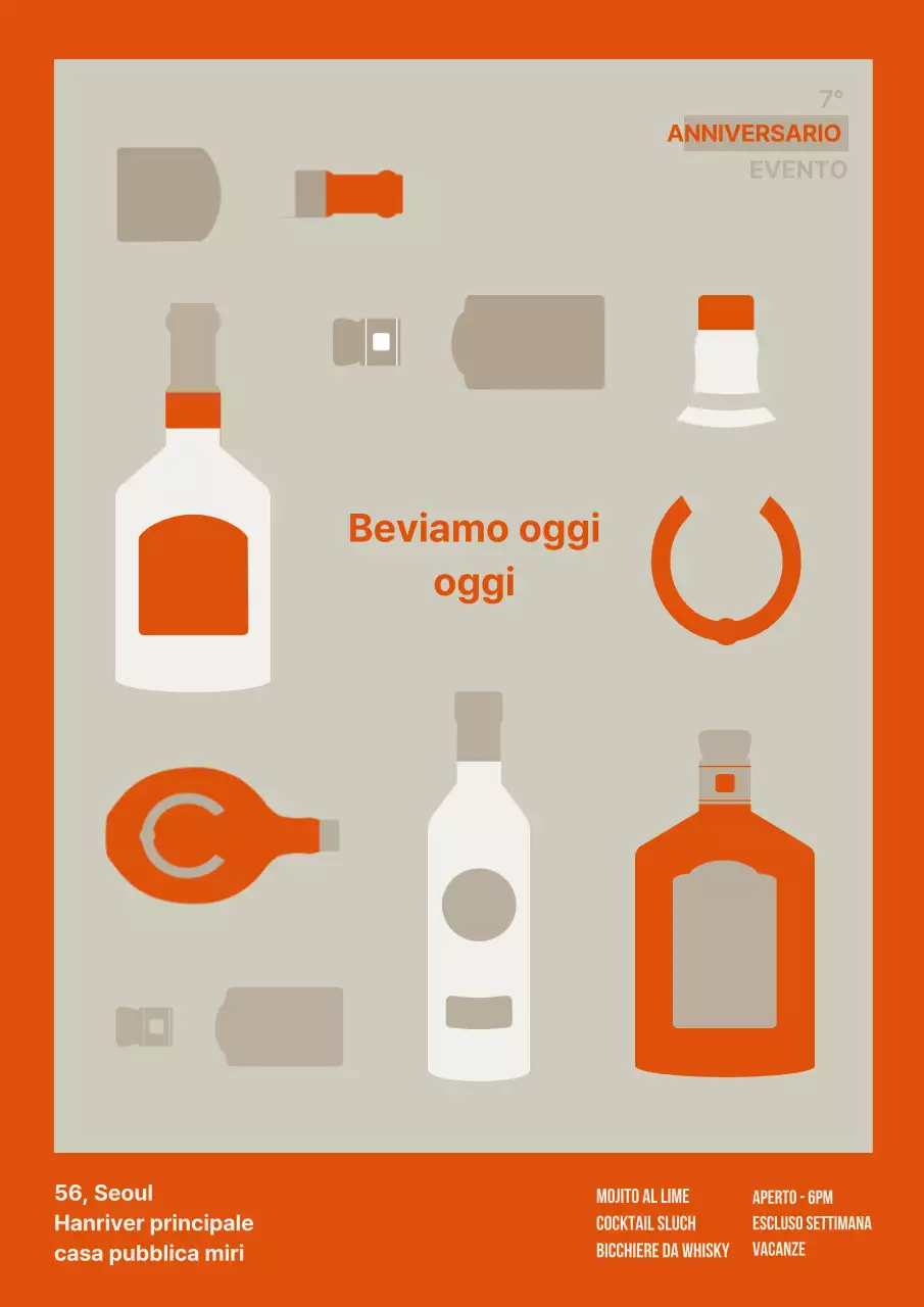 Manifesto web per Hope, un bar semplice e moderno in stile pub nei colori arancione e marrone.