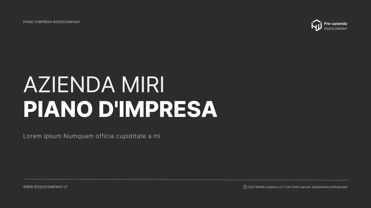Un profilo aziendale moderno in nero e grigio