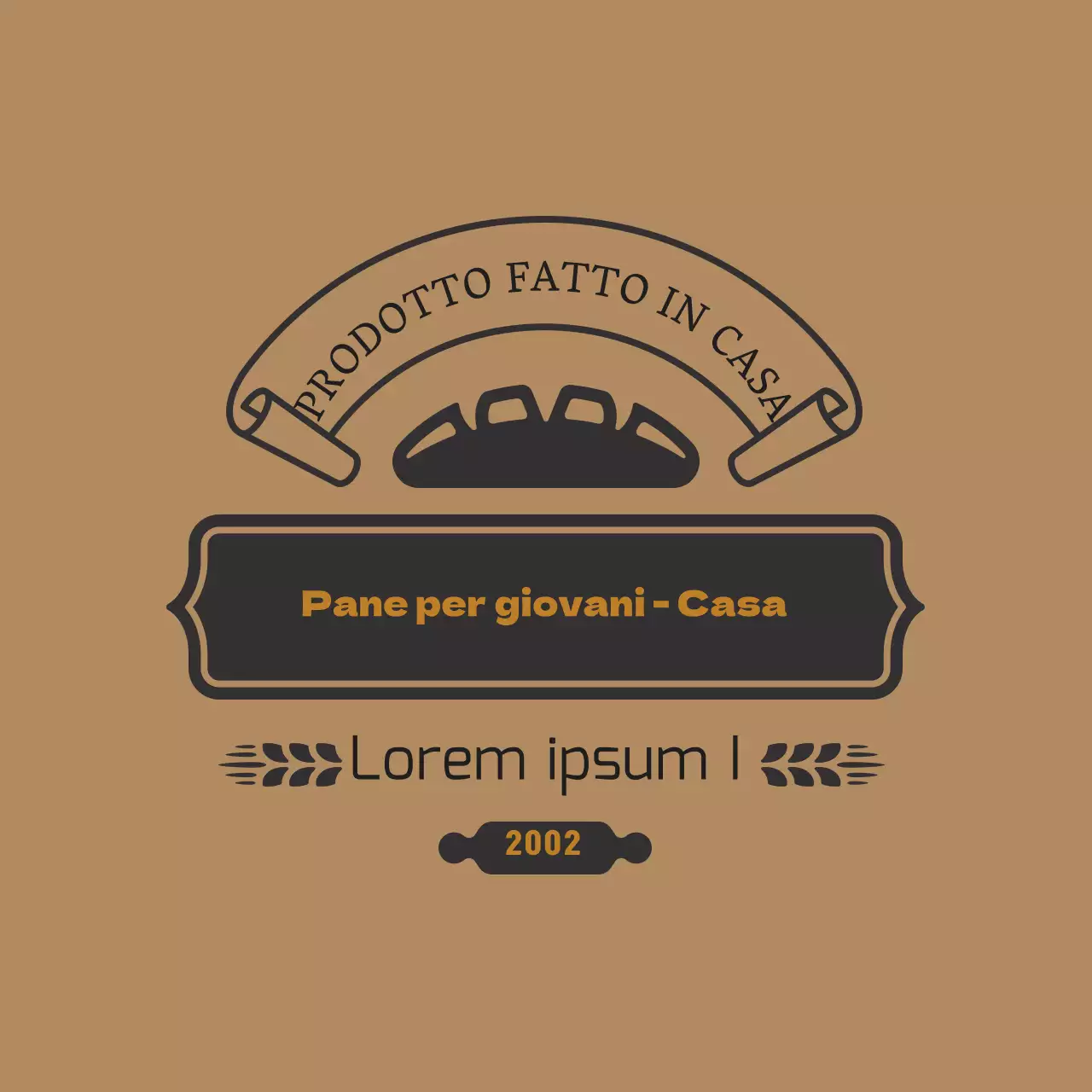Etichetta da forno vintage marrone