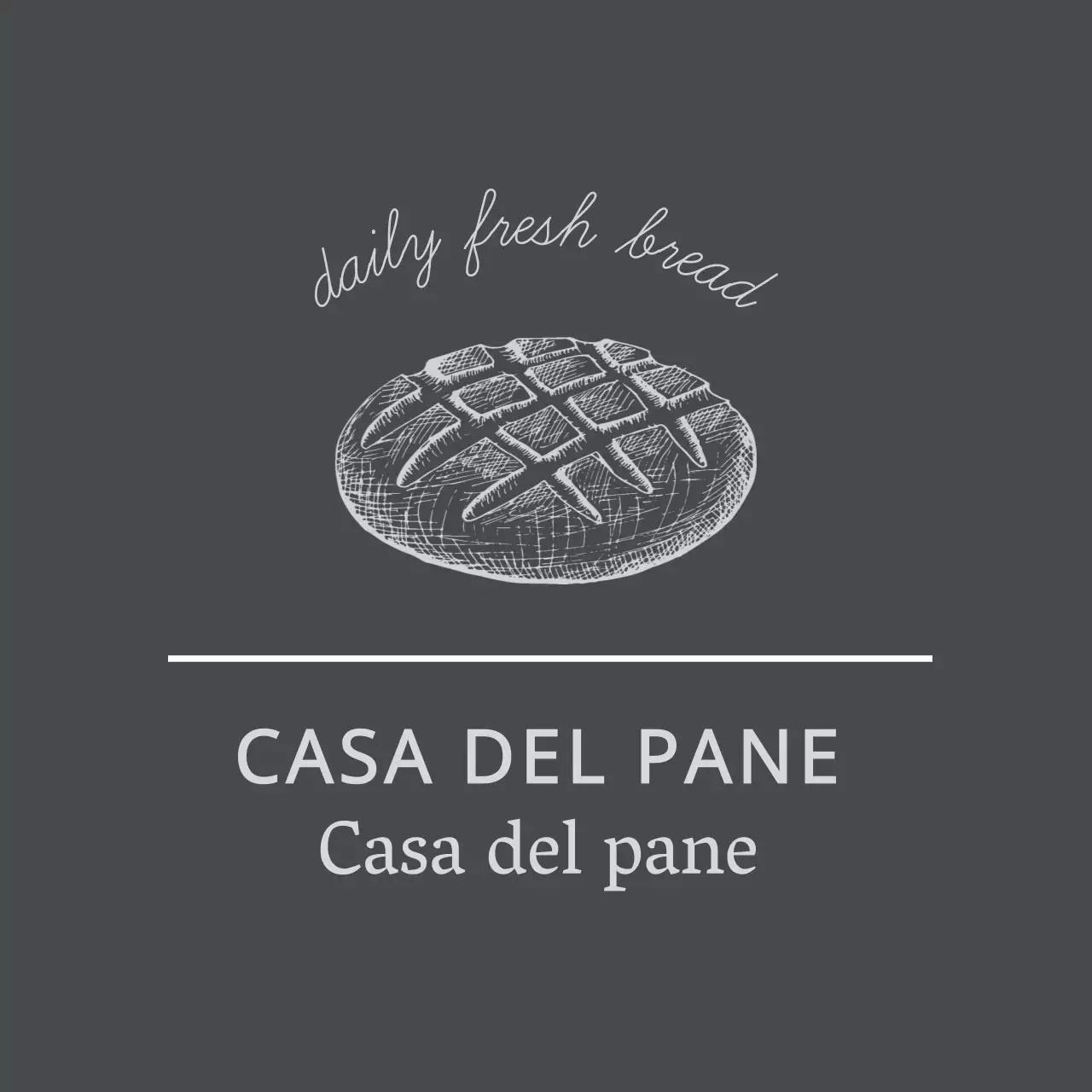 Etichetta da forno vintage con illustrazione grigio scuro