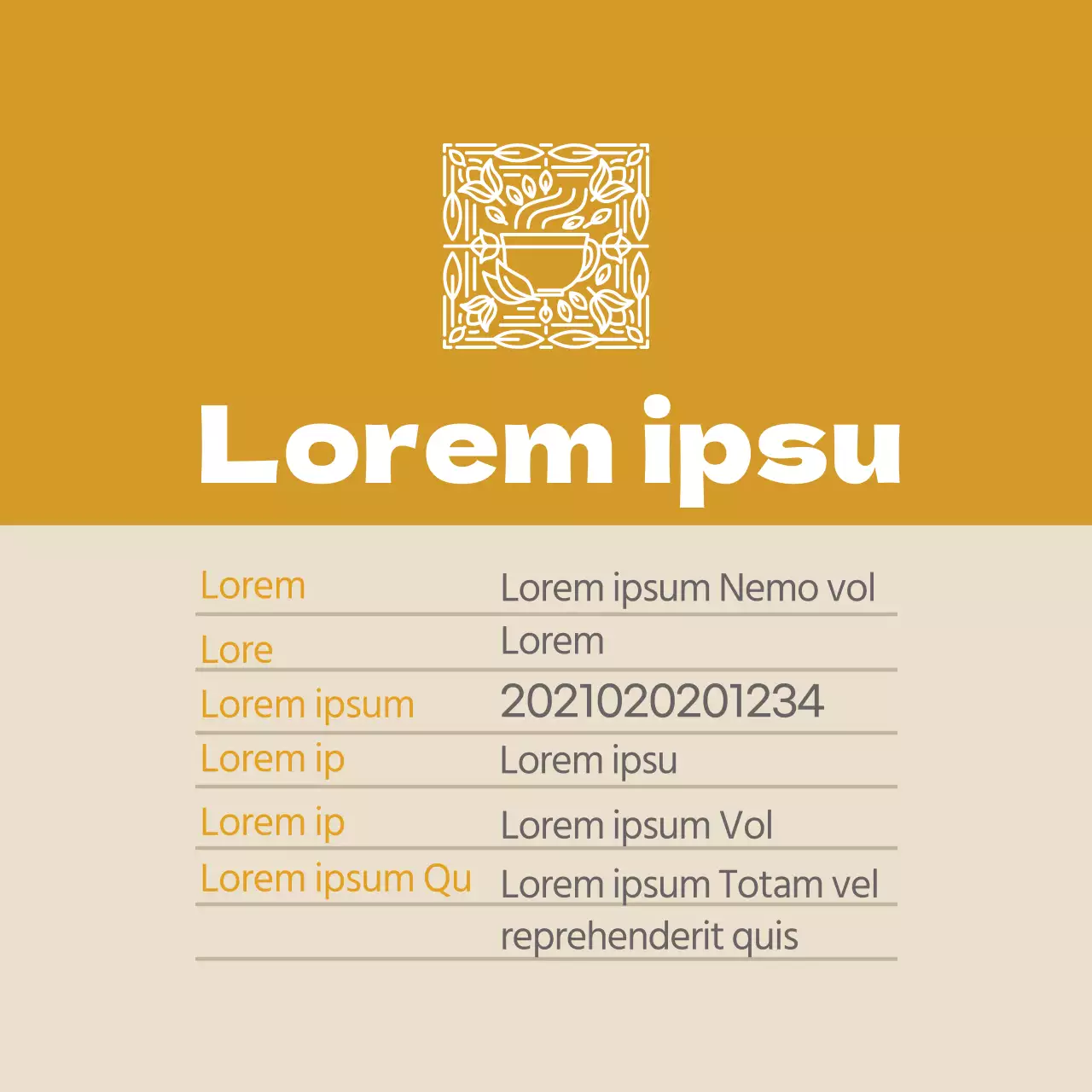 Logo ocra etichette di dettaglio per camomilla clean food