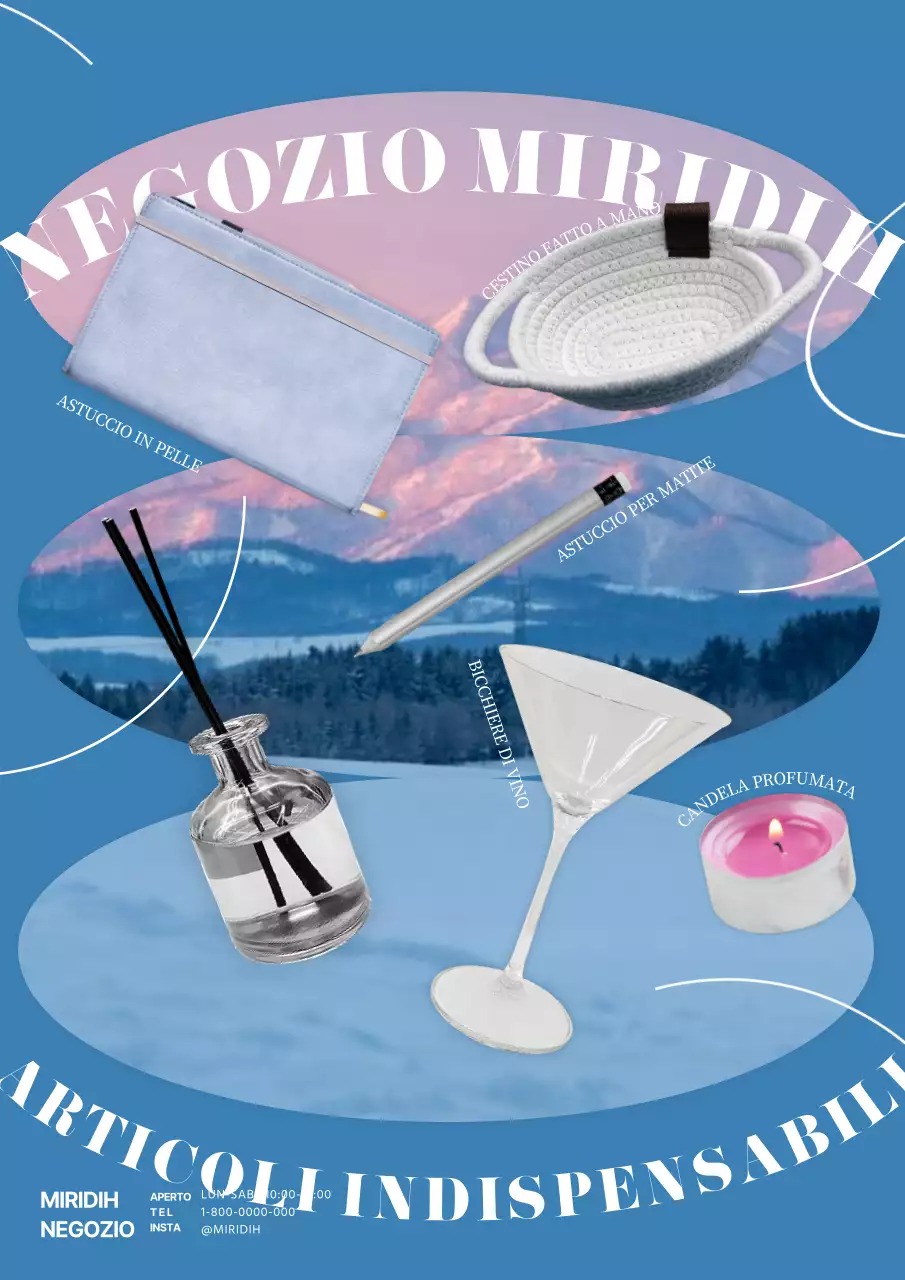 Promuovete il vostro marchio con una dichiarazione di design emozionale di colore azzurro.