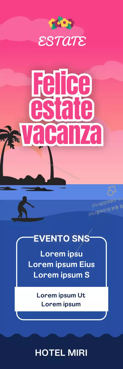 Guida alla vacanza al mare in rosa e blu al tramonto