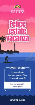 Guida alla vacanza al mare in rosa e blu al tramonto