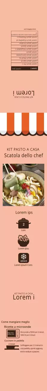 Etichetta rosa illustrata per spiedini udon