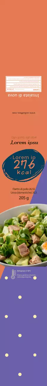 foto arancione viola insalata etichetta informativa sugli alimenti