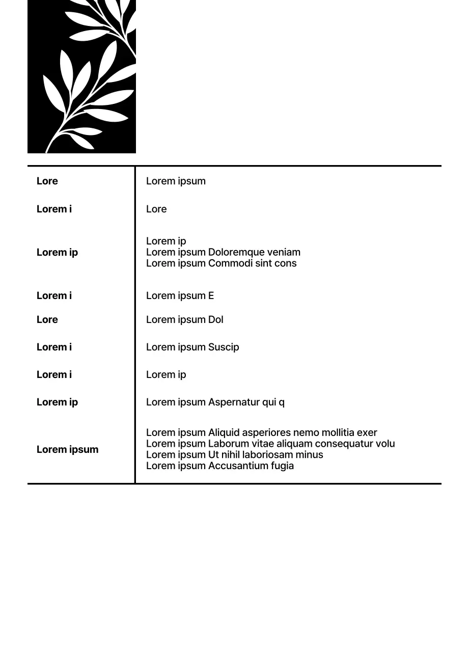 Design tradizionale del tè con semplici illustrazioni botaniche in nero