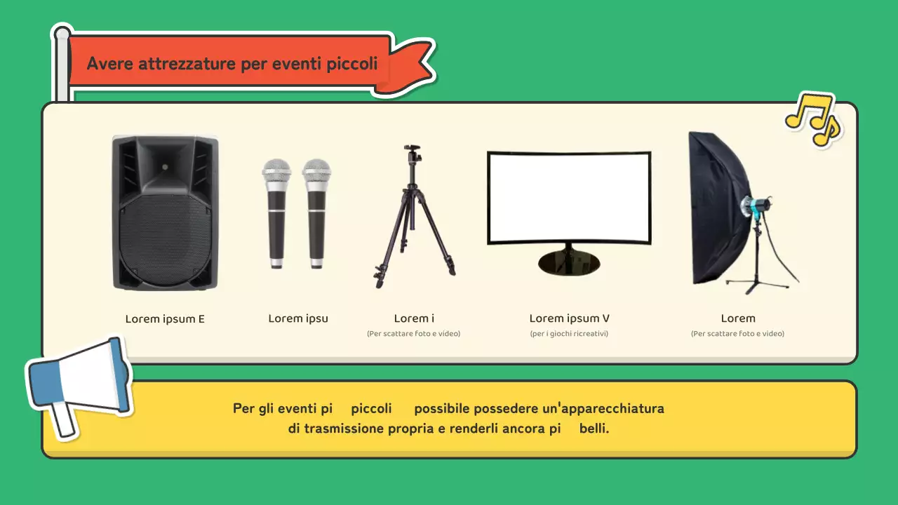 Un portfolio per emcee nel settore dello spettacolo con un simpatico concetto di adesivo rosso e verde