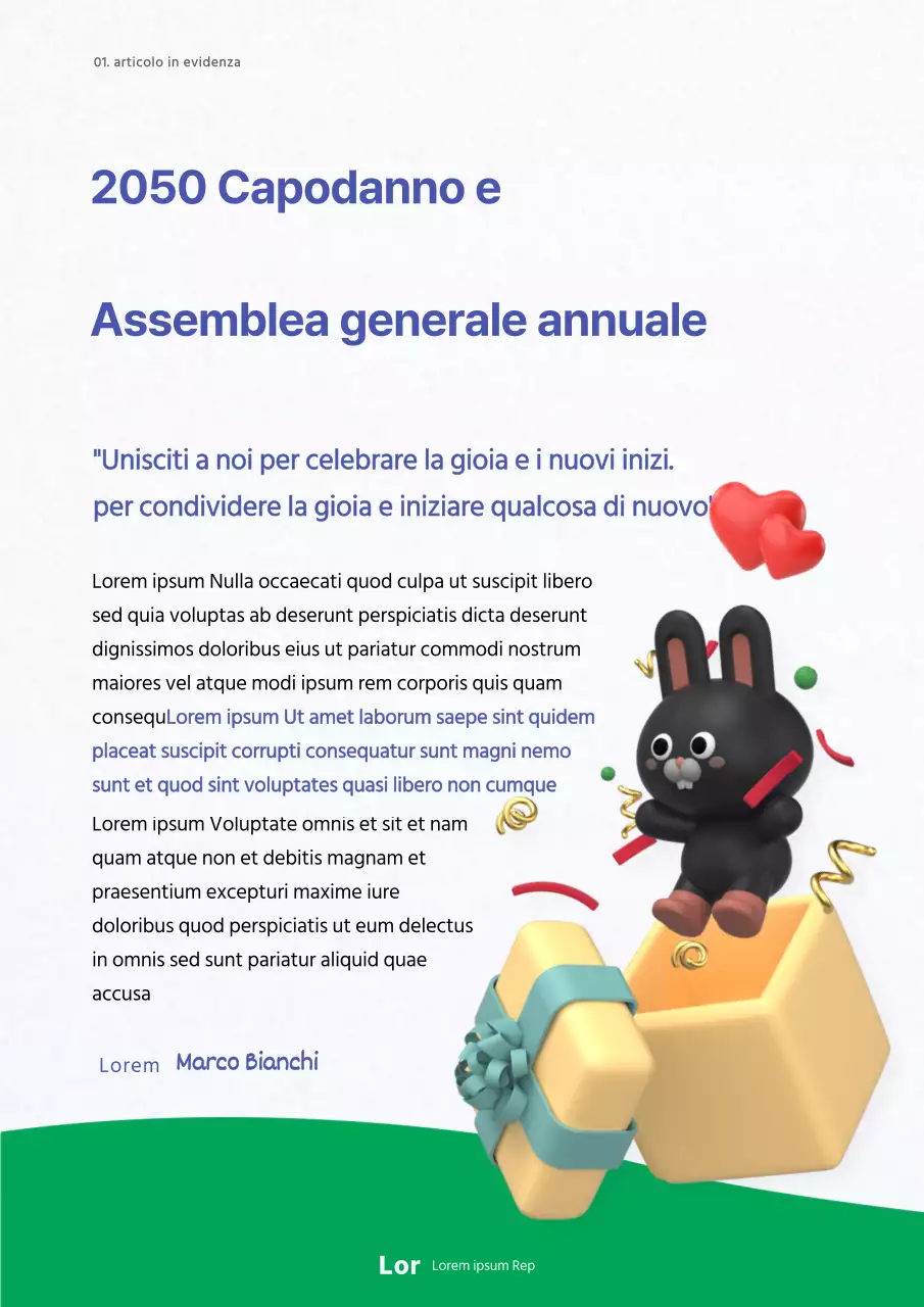 Invito di Capodanno da parte di un uccello verde blu