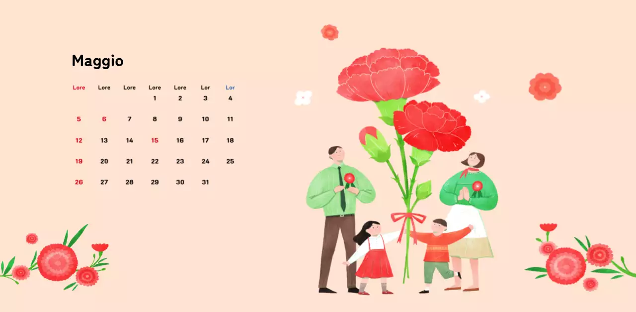 Un calendario di Capodanno caldo e illustrato